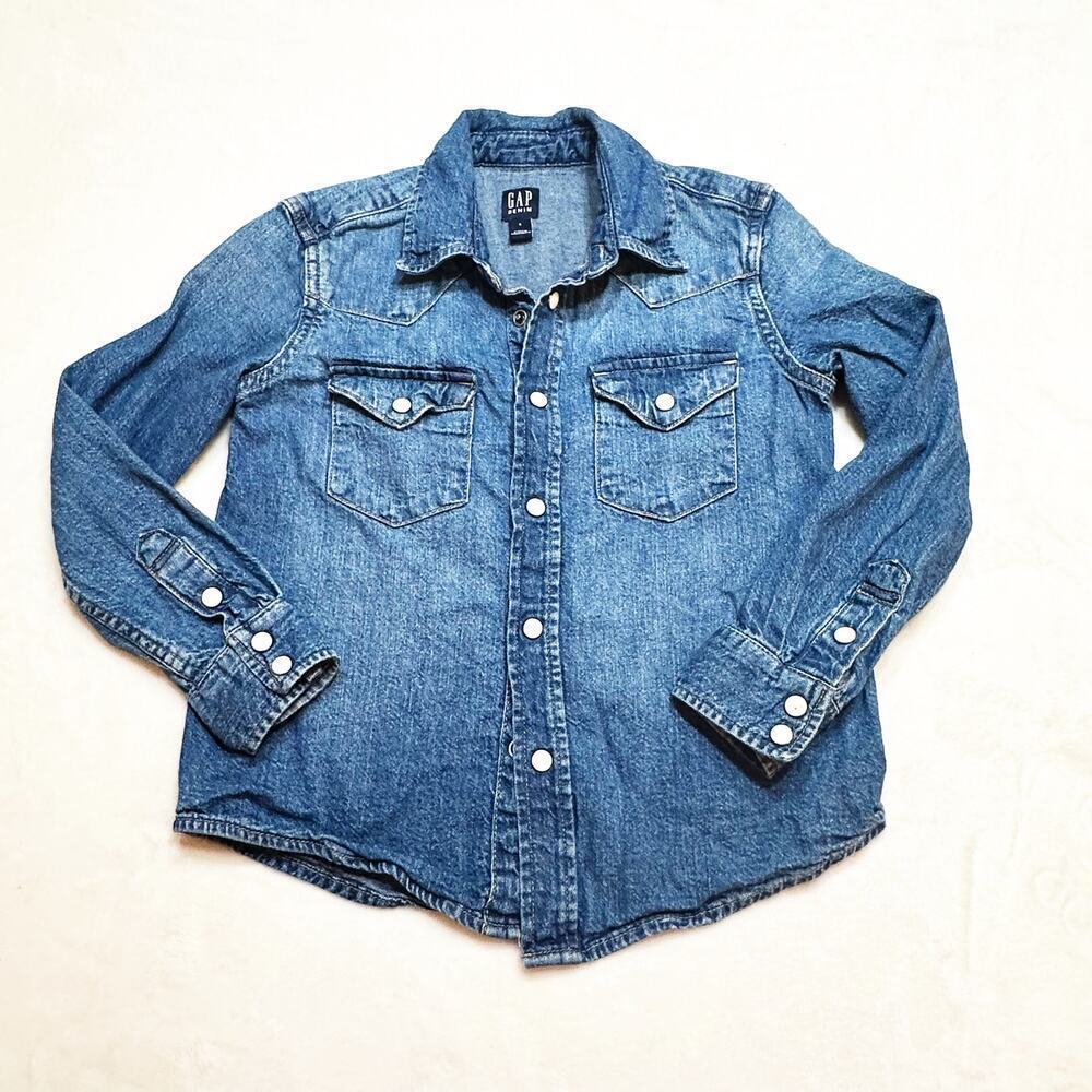 Gap Denim Button Down Long Sleeve Shirt sz S Jean Shirt